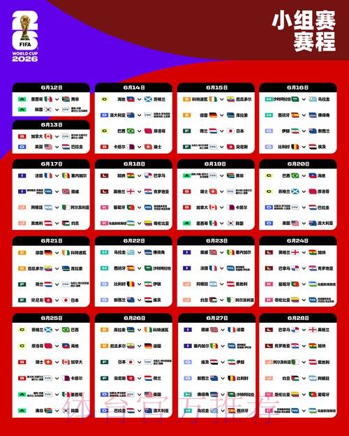 2026世界杯小组赛赛程哪里看 2026世界杯小组赛赛程哪里看